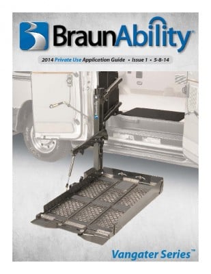 BraunAbility Vangater Series Application Guide