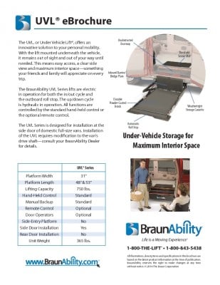 BraunAbility UVL Wheelchair Lift